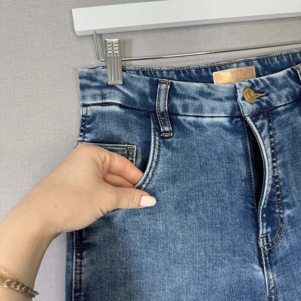 Kut from the Kloth Jodi‎ Fab Ab Wide Leg Jeans Womens 2 Blue Cargo Streetwea